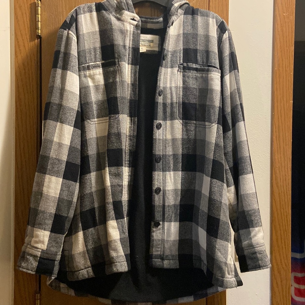 Fleece lined hooded flannel
